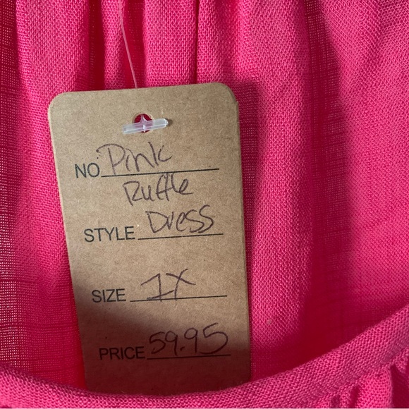 Pink Ruffled Maxi Dress • 1X • - Picture 4 of 8